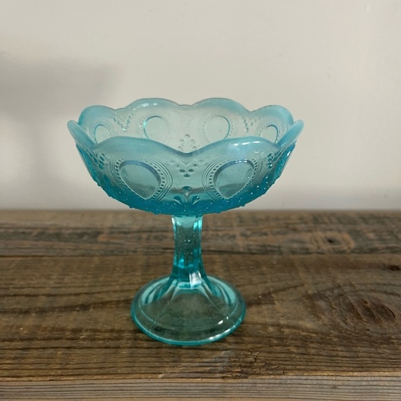 Compote Blue Opalescent Glass 1903 /compote dish - Picture 2 of 4